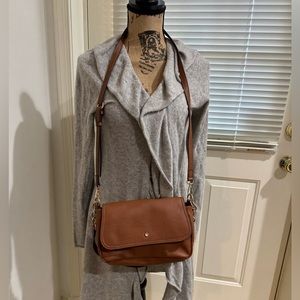 Vintage Lauren Conrad chestnut leather shoulder / crossbody bag